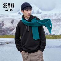 SEMIR เสื้อสเวตเตอร์มีฮู้ดผู้ชาย,เสื้อกันหนาวแฟชั่นภายในเรียบง่ายสีทึบเสื้อผู้ชายเทรนด์ใหม่ปี2021