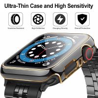 ：》’【 New 2IN1 Glass Matte Cover For  Watch Case 45Mm 41 44 40 42 38 Bumper+Screen Protector For Iwatch Ultra SE 8 7 6 5 4 3 2