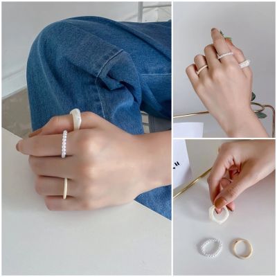 พร้อมส่ง💗 แหวนเซ็ต 3 วง ประดับมุก แหวนแฟชั่นสไตล์มินิมอล แฟชั่นสไตล์เกาหลี