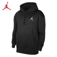 Jordan เสื้อกันหนาว มีฮู้ด ผ้าฝ้าย 100% ปักลายโลโก้ Jumpman สีดํา สําหรับผู้ชาย เหมาะกับการเล่นบาสเก็ตบอล ฟิตเนส