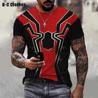 Fashion mens T-shirt with Red Spider Graphic 3D Printed Short Sleeve summer Tshirt oversized Polyester Fiber Clothing