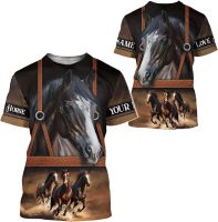 Thuyhoang Store Personalized Horse 3D Shirt with Custom Name Collection T- Shirt 3D All Over Printing S-5XL