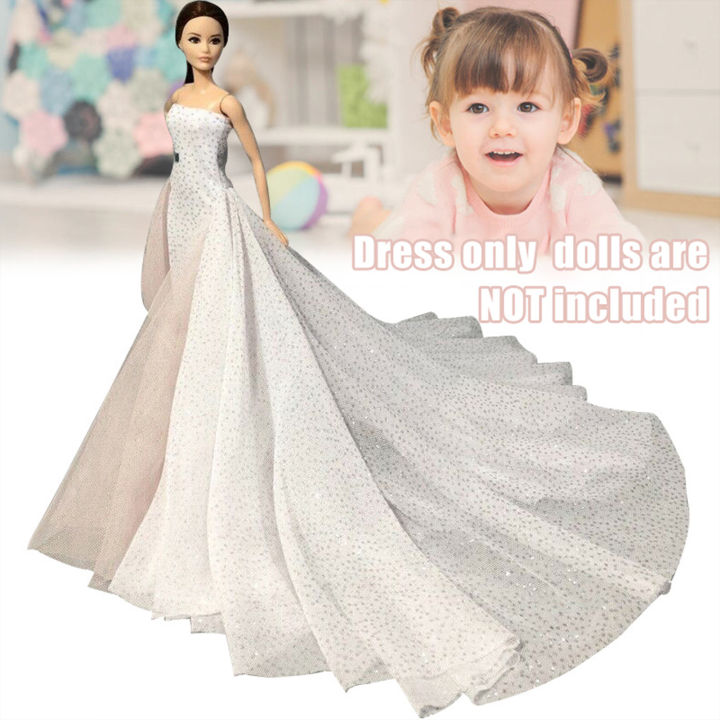 ชุดสวยงามตุ๊กตาชุดแต่งงานตุ๊กตาขนาด11-5นิ้วเสื้อผ้าชุดเดรสเจ้าสาวสีขาวเสื้อผ้าตุ๊กตาและของประดับ
