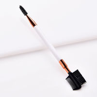 【LuckShops】 Double Professional Ended Wood Handle Eyebrow Brush Beauty Makeup Brushes Eye Brow Brushes Make Up Beauty Cosmetics Tool