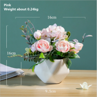 Nordic Simple Artificial Flower Home Dining Table Wedding Potted Decorations Green Plants Bonsai Peony Fake Flower Furnishings