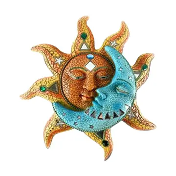 Art Sun Moon Statue Hang Ornaments Decor for Living Room Garden