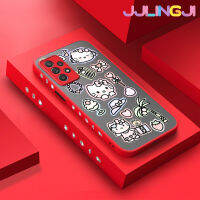 Jlingji เคสปลอกสำหรับ Samsung กาแลคซี A52 4G A52 5G A52s 5G เคสแฟชั่นบางน่ารักแมวมีน้ำค้างแข็งโปร่งใสแข็งขอบสี่เหลี่ยมกันกระแทกรูปแบบปลอกซิลิโคนป้องกันคลุมทั้งหมดเคสนิ่ม