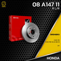 brembo จานเบรค หลัง HONDA CIVIC FD FB 1.8 2.0 06-15 / UV ตรงรุ่น 08.A147.11 - จาน ดีส ดรัม เบรค เบรก เบรมโบ้ แท้ 100% ฮอนด้า ซีวิค 42510SMGE20 / 42510SNAA00 / 42510SNAA01 / 42510SNEA00 / 42510TR3A00 BENDIX RUNSTOP TRW