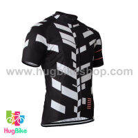 เสื้อจักรยานแขนสั้นทีม Rapha 15 (01) สีดำลายขาว