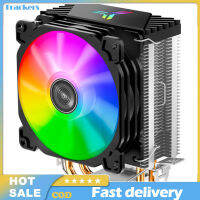 CR1200เครื่องทำความเย็น CPU RGB 3Pin 2ท่อความร้อน CPU ฮีทซิงค์โคมไฟอัตโนมัติพัดลมระบายความร้อนสำหรับ LGA 775/1150/AM4/AM3 +/AM3