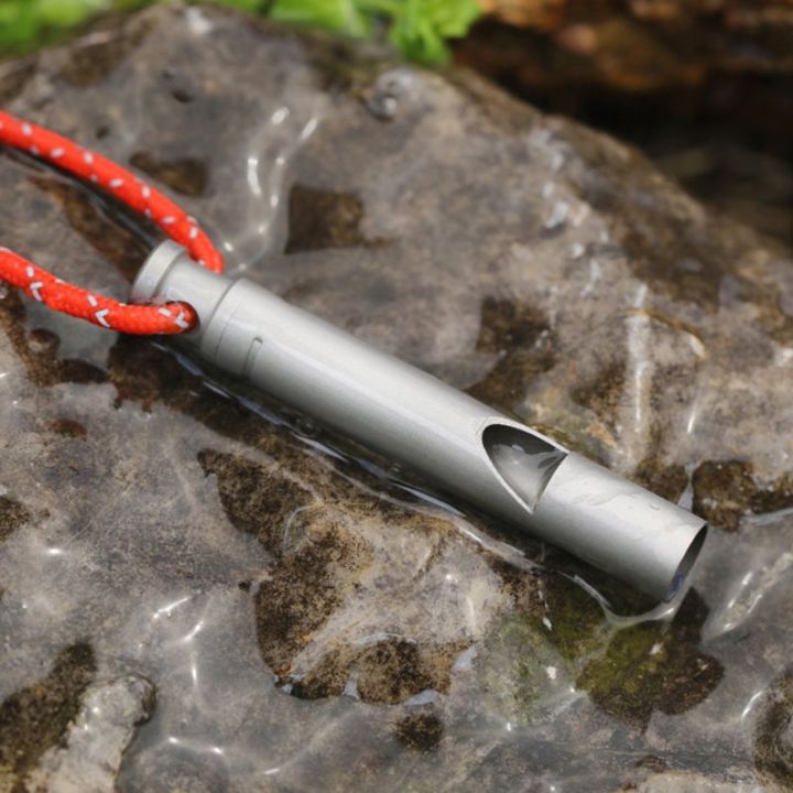 pure-titanium-survival-whistle-outdoor-camping-hiking-high-frequency-whistle-with-cord-survival-kits