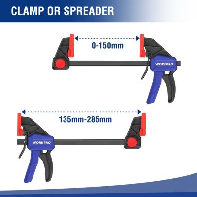 WORKPRO 2 ชิ้น 6" F เครื่องมือช่าง Heavy Duty F-Clamp แคลมป์จับชิ้นงาน ปากกาจับชิ้นงาน แคลมป์ตัว คีมหนีบ สำหรับยึดจับชิ้นงาน