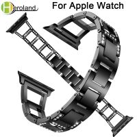 Fashion Stainless Steel Strap For Apple Watch band 40mm 44mm 38mm 42mm Band for Apple Watch series 4 3 2 1 Watches Women Diamond Straps