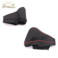 Reamocea Car Gear Shift Knob Cover Case Collars Genuine Leather With RedBlack String Fit For Honda CRV CR-V 2017 2018 Automatic