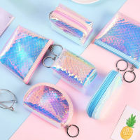 Key Holder Pouch Small Coin Pouch Student Coin Purse Colorful Fish Scale Coin Purse Girls Heart Coin Purse