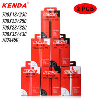 2ชิ้น KENDA ท่อด้านในกล้อง700C 700 * 35C-43C Schrader 32L 48L Presta 35L 48L 60L จักรยานภายในหลอด700 * 45C Schrader 32L จักรยานเสือหมอบหลอดบ้านยางอากาศ150กรัม