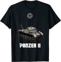 เสื้อยืดถังเบาสงครามโลกครั้งที่สองเยอรมัน Wehrmacht Panzer II เสื้อยืดตลกฤดูร้อนท็อปส์ซูคอรอบใหม่