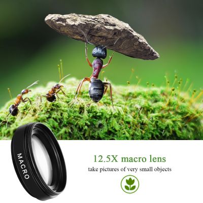2 Functions Mobile Phone Lens 0.45X Wide Angle Len 12.5X Macro HD Camera Lens Universal for iPhone Android PhoneTH
