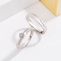 Korean Edition Diamond Set Zircon Couple Ring with One P of Opening Adjustment Couple Ring P Simulation Diamond Ring Jewelry DO2E