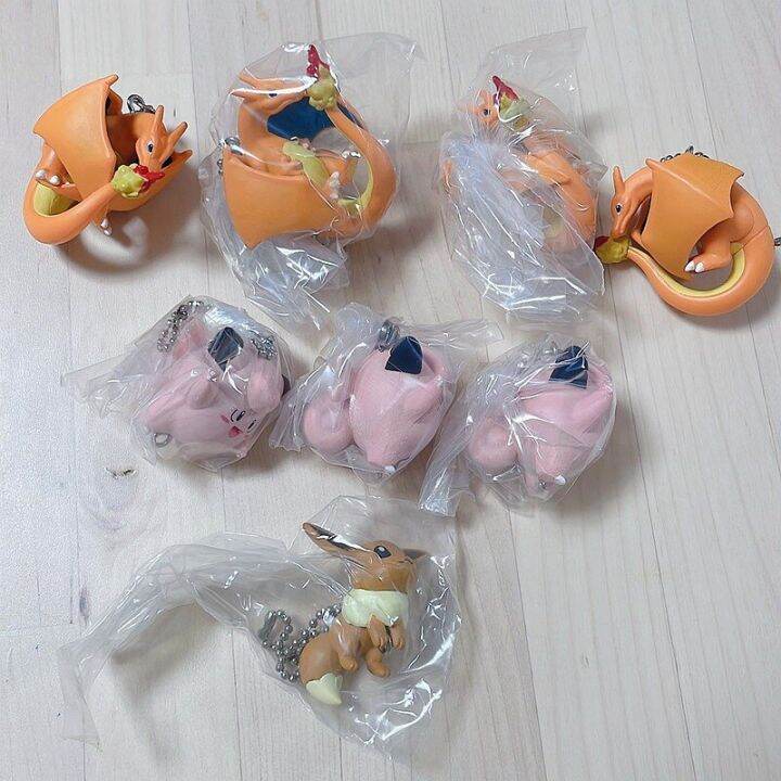 ของเล่นโมเดลผลิตภัณฑ์สำเร็จจี้โปเกมอน-bandai-gashapon-จี้โปเกมอน-pikachu-charizard-sylveon-clefairy-ตุ๊กตาขยับแขนขาได้