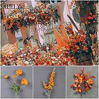 【CC】 Flowers Material Wedding Artificial Background Road Guide Floral Layout