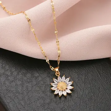 Moh Gold Sunflower Intricate Necklace - Shyle
