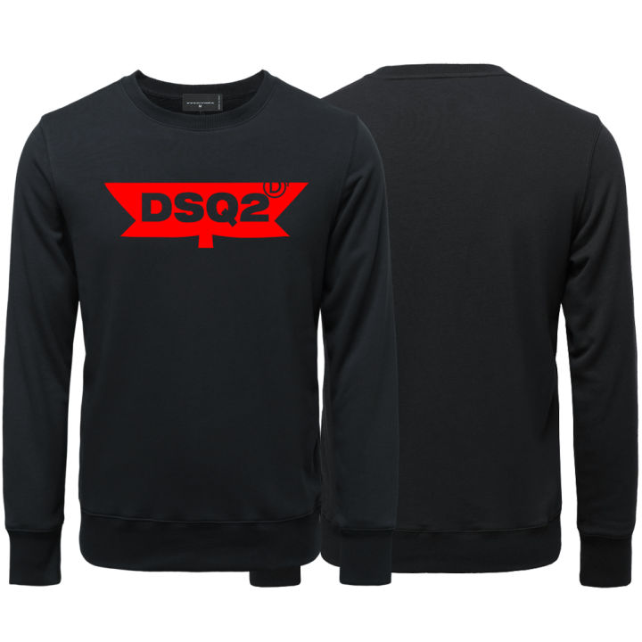 dsq2ยี่ห้อบุรุษเสื้อบุรุษสตรีแฟชั่นสบายๆ-dsq-พิมพ์แขนยาวคู่เสื้อกันหนาวหมวกถนนฮิปฮอปผ้าฝ้ายเสื้อกันหนาวเสื้อสวมหัว