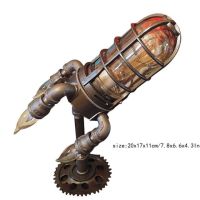 Creative Rocket Ship Lamp Steampunk Industrial Desk Night lamp decoractive Bedside Table Light for Bedroom Decor Kids Gifts