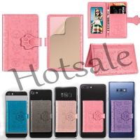 【hot sale】 ✆ B11 Universal Card Holder Slots Cute Standable Phone Back Sticker Leather Embossing Cartoon Cat Dog Wallet