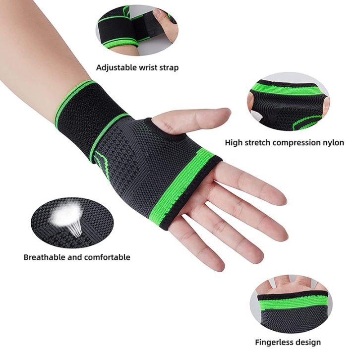 สายรัดป้องกันฝ่ามือรัดข้อมืออุปกรณ์ป้องกันข้อมือสำหรับยิมสายรัดข้อมือกีฬาสำหรับข้อมือมีหลุม