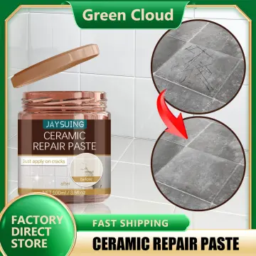 100g Ceramic Paste Floor Tile Adhesive Tile Repair Agent Tub Tile and  Shower Repair Kit Porcelain Repair Kit for Crack Chip 2pcs