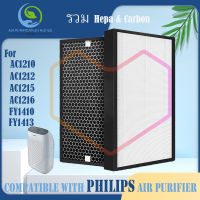 ? จัดส่งรวดเร็ว?สำหรับ แผ่นกรอง ไส้กรอง Philips ac1215/20/AC1212/AC1216/AC1210 filter air purifier fy1410/fy1413 ฟิลิปส์ ไส้กรองเครื่องฟอกอากาศ แผ่นกรองอากาศ hepa+carbon