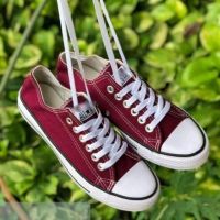 SALE 80% รองเท้าConverse all star คอนเวิร์ส% สีแดง แดงเลือดหมู สวยสด รองเท้าผ้าใบชาย หญิง รองเท้าแฟชั่น รองเท้าลำลอง รีวิวจากงานจริง พร้อมส่ง