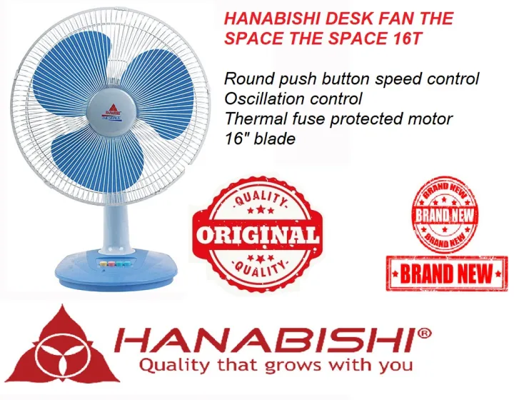 HANABISHI DESK FAN THE SPACE 16T BRAND NEW ORIGINAL 16 inches Round