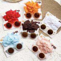 ☽✹ 2PCS Sweet Bow Hair Bands Girl Fashion Cute Butterfly Knot Headbands Cool Sunglasses Combination Set Beach Hairs Accessories