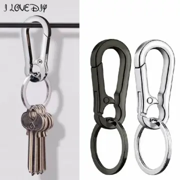304 Stainless Steel Key Chain Men Belt Car Keychain Double Hook