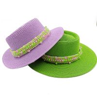 【CW】 straw hat concave convex top new elastic ribbon accessories sun outdoor beach men and women