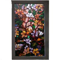 60CMx150CM Static Cling Stained Glass Window Film Leaf Grape Magnolia Orchid Flower Cobblestone Privacy Textured Raamfolie