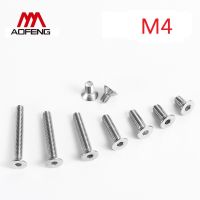 304 Stainless Steel M4 Hexagon Socket Countersunk Flat Cap Head Screw M4 x 10 12 14 16 18 20 22 25 35 40 50 55mm