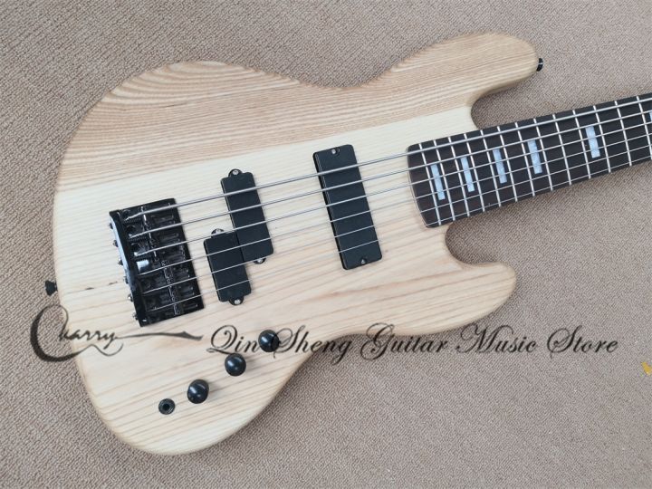 6-strings-matte-natural-bass-guitar-ja-ash-wood-body-rosewood-fingerboard-21-frets-fixed-bridge-black-tuners