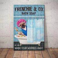 Lupeishop Frenchie ป้ายโลหะดีบุก-โปสเตอร์ตลกสำหรับ Cafe,บาร์,ห้องนั่งเล่น,ห้องน้ำ-Perfect Home Art Wall ตกแต่งแผ่นโลหะของขวัญ