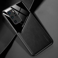 สำหรับ Huawei P40 Pro เคสโทรศัพท์หนังหรูหราอะคริลิคสีตัดกันปกป้องกล้อง Alas Magnetik ป้องกันการกระแทกฝาครอบด้านหลัง