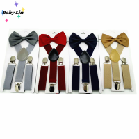 แฟชั่น Suspenders กับ Bow Tie สำหรับชายหญิง Clip-on สายยางยืดปรับได้อุปกรณ์เสริมเด็ก Charming ชุดแต่งงาน-RU DAO TRADE