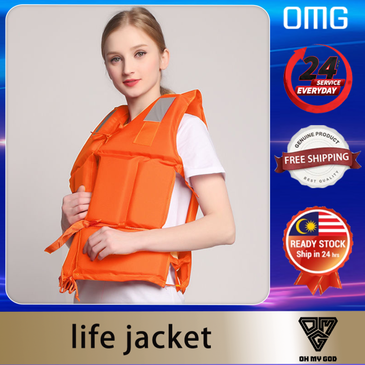 Adult marine life jacket with high buoyancy and portable fishing