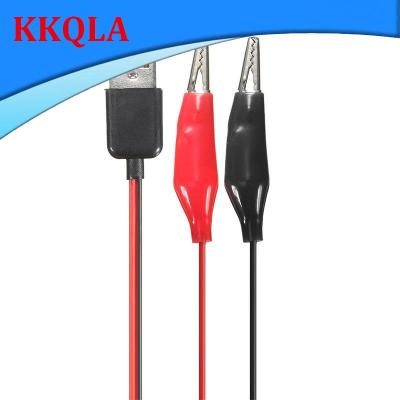 QKKQLA Alligator Test Clips Clamp to USB Male Connector Power Supply Adapter Wire 60cm Cable Red and Black