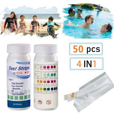 50PCS Chlorine Dip Test Strips Hot Tub Spa Swimming Pool PH Tester Paper Piscinas PH Testers Swimming Pool Zwembad Accessoires Inspection Tools