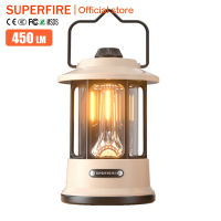 SUPERFIRE แบบพกพาย้อนยุคม้าโคมไฟตั้งแคมป์โคมไฟ T35กลางแจ้งชาร์จซูเปอร์ยาวความอดทน Led Super Bright เต็นท์โคมไฟ