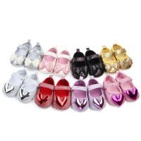 Love Bow Newborn Shoes Pink Bling Soft Sole Toddler Shoe Walk White Pink Infant Baby Shoes