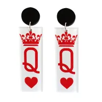 พิเศษน่ากลัวต่างหูฮาโลวีน Bloody Playing Card Skull Dangle ต่างหูเครื่องประดับ Gothic Hip Hop จี้ต่างหู Unisex