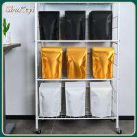 SHUKEYI 100 Pack 4X 6นิ้ว/3.51x5.12in ถุงตั้งผนึกได้ กันกลิ่น พลาสติกทำจากพลาสติก ถุงบรรจุภัณฑ์ฟอยล์ ละเอียดอ่อนและละเอียดอ่อน สีดำสีดำ ถุงเคลือบด้าน ตัวอย่างธุรกิจ